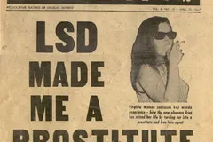 Okładka amerykańskiego tabloidu „The National Tattler” z 1967 roku z nagłówkiem „LSD Made Me a Prostitute”